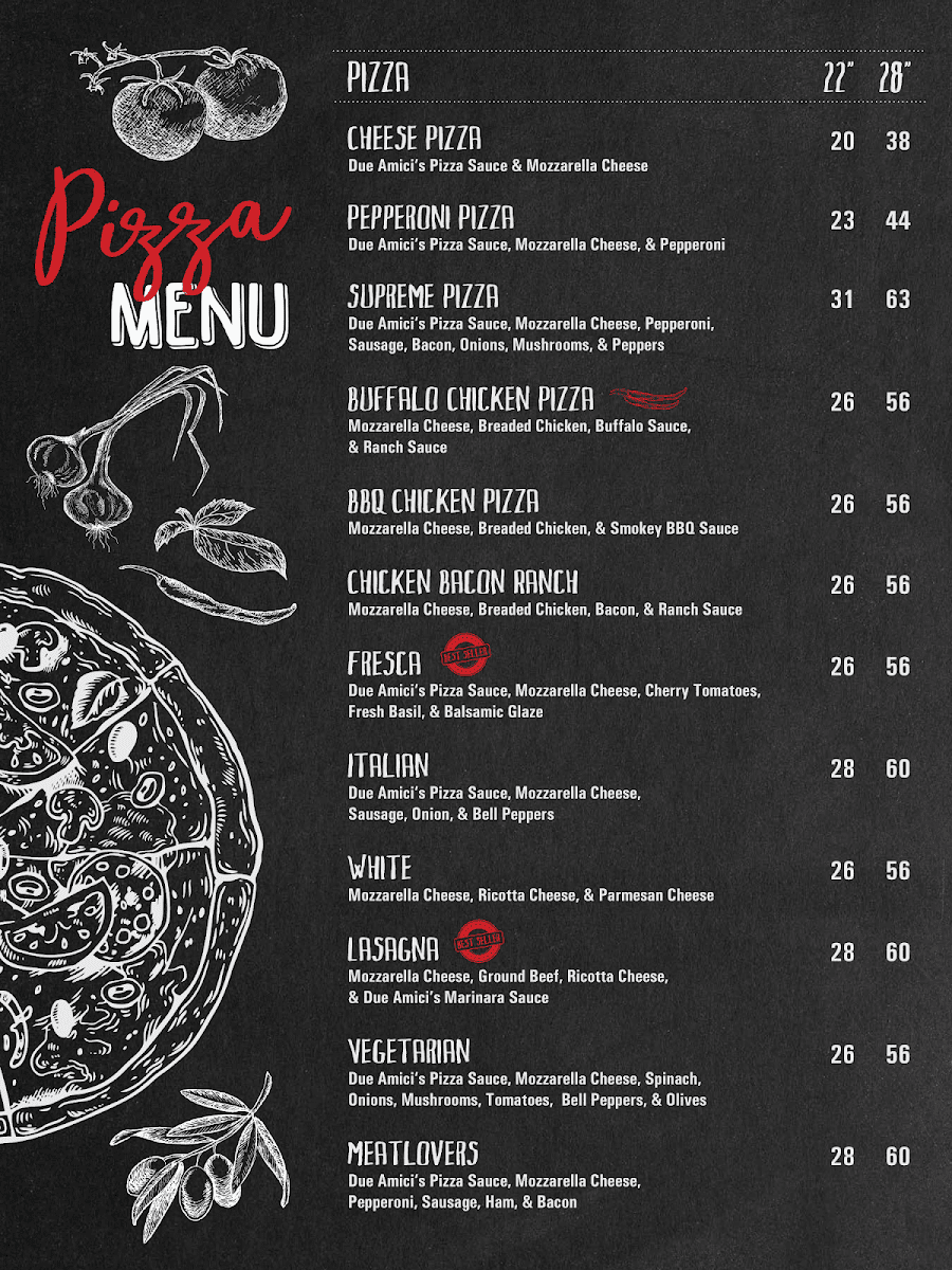 Due Amici Pizza & Pasta Bar Menu - Image 5